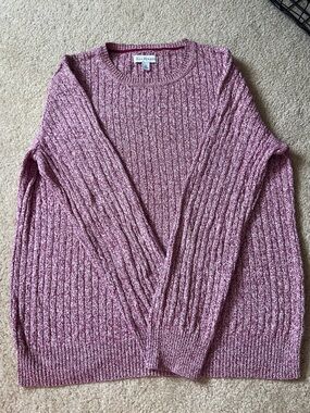 Kim Rogers Textured Crewneck Sweater in Dusty Rose